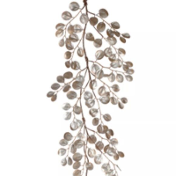 NWT New Winward Home Gold Shimmer Holiday Eucalyptus Winter Leaf Vine Garland - Picture 2 of 14